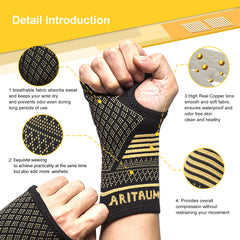 HAOYYE Copper Palm Protection Gloves With Wrist Support, Full Palm Coverage Weight Lifting Gloves For Gym Training, Fitness, Cycling, Rock Climbing, And Strength Workouts, Durable And Comfortable (Support For TEMU Self-Pickup Order Shipping)