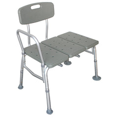 HAOYYE Medical Bathroom Safety Shower Tub Bath Chair Transfer Bench with Backrest and Handle, Adjustable Aluminium Alloy Frame, Lightweight and Anti-Skid Design, Durable Gray Support for Seniors and Disabled Adults
