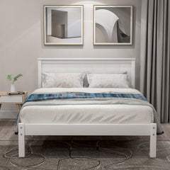 HAOYYE Platform Bed Frame with Headboard, Wood Slat Support, No Box Spring Needed,Twin, White(OLD SKU:WF191418AAK) Sturdy Space-Saving Heavy Duty Modern Design Easy Assembly Durable Stylish Home Furniture