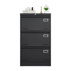 HAOYYE Lateral File Cabinet with 3 Locking Drawers, Sturdy Metal Filing Cabinet for Home Office, Legal, Letter, A4, F4 Paper, Heavy Duty Space-Saving Design for Secure Document Storage