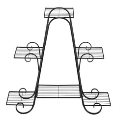 HAOYYE Black Metal 4-Layer High Arch Plant Stand with 6 Vertical Stripes, Sturdy Multi-Tier Potted Plant Frame for Indoor Outdoor Garden Balcony