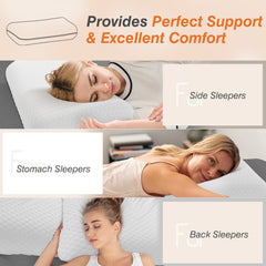 HAOYYE Foam Pillow For Sleeping, Soft And Comfortable With Removable Machine Washable Cover, Sturdy And Space Saving Heavy Duty Modern Design For Adults Dorm Rooms And Bedrooms, Easy Assembly With Long Lasting Durability And Superior Rest Experience