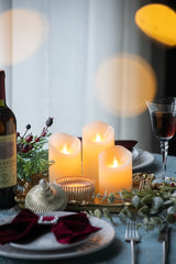 HAOYYE Set of 3 Flickering Ivory LED Candles with Remote Timer, L:D3X6" M:D3X5" S:D3X4" Sturdy Space-Saving Heavy Duty Modern Design Adults Dorm Room Easy Assembly Bedroom Furniture