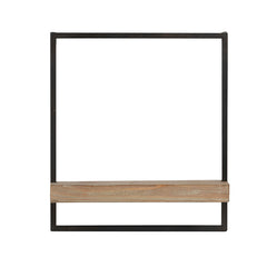 HAOYYE Iron and Wood Wall Shelf, Wall Hanging Decor, Sturdy Space-Saving Heavy Duty Modern Design, Ideal for Dorm Rooms, Bedrooms, Easy Assembly
