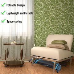 HAOYYE Blue Black Exercise Trampoline Sturdy Steel Frame with Adjustable Handlebar Foldable Fitness Rebounder for Home Gym Indoor Outdoor Cardio Workouts and Strength Training