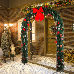 HAOYYE PVC Christmas Arch Decoration, Festive Holiday Doorway Arch with Lights, Outdoor Garden Entrance Decor, Durable Waterproof Christmas Party Decoration for Yard, Patio, Porch, Indoor and Outdoor Use