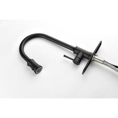 HAOYYE Single Handle High Arc Pull Out Kitchen Faucet,Single Level Stainless Steel Kitchen Sink Faucets with Pull Down Sprayer Sturdy Space-Saving Heavy Duty Modern Design Adults Dorm Room Easy Assembly