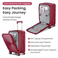 HAOYYE Luggage Sets 3 Piece(20/24/28), Expandable Carry On Luggage with TSA Lock Airline Approved, 100% PC Hard Shell and Lightweight Suitcase with Front Pocket and Spinner Wheels Sturdy Space-Saving