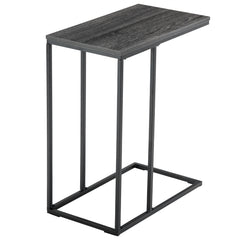 HAOYYE C-Type Single Layer MDF Iron Rectangle Side Table with Triamine Grey Finish and Black Spray Coating, Modern Design for Living Room, Bedroom, Office, and Home Décor – Premium Quality, Comfortable, and Stylish Furniture Piece