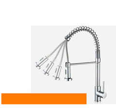 Haoyye Single Handle Kitchen Faucet with Pull Down Sprayer, Chrome Finish High Arc Sink Faucet with 360° Swivel Spout, Dual Function Stream and Spray Modes, Spring Design, Heavy Duty Metal Construction, Easy to Install for Home or Apartment Kitchen