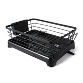 HAOYYE Stainless Steel Rust-Proof Dish Drying Rack with Tray - Space-Saving, Anti-Slip, & Removable Utensil Holders for Kitchen Countertop & Cabinet Sturdy Heavy Duty Modern Design Adults Dorm Room