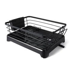 HAOYYE Stainless Steel Rust-Proof Dish Drying Rack with Tray - Space-Saving, Anti-Slip, & Removable Utensil Holders for Kitchen Countertop & Cabinet Sturdy Heavy Duty Modern Design Adults Dorm Room