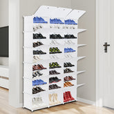 HAOYYE 12-Tier Portable Shoe Rack Organizer 72 Pair Capacity Expandable 36 Grid Tower Shelf White Durable Sturdy Multifunctional Organizer Space-Saving Storage Solution for Shoes, Boots, and Slippers