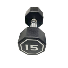 HAOYYE Premium 15 Lbs Octagonal Dumbbells with Chrome Plated Knurled Handles and Large Number Markings Durable RPE Coated Weights for Strength Training Push Ups Full Body Workouts and Home Gym Fitness Exercises