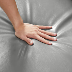 HAOYYE Lounge Chair, PVC Leather Accent Armchair with Thick Padded Backrest and Seat Cushion, Non-Slip Feet, Sturdy Metal Frame, Gray Sturdy Space-Saving Design for Living Room Office Reception Area