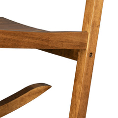 HAOYYE Square Wooden Rocking Chair with Wavy Backboard, Sturdy and Elegant Rocker for Patio, Porch, Garden, or Balcony, Comfortable and Durable Design for Relaxation and Outdoor Enjoyment