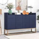 HAOYYE Modern Sideboard Elegant Buffet Cabinet with Large Storage Space for Dining Room, Entryway (Navy) Sturdy Space-Saving Heavy Duty Modern Design Adults Dorm Room Easy Assembly
