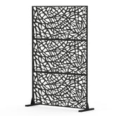 HAOYYE Metal Privacy Screens and Panels with Free Standing, Freestanding Outdoor Indoor Privacy Screen, Decorative Privacy Screen for Balcony Patio Garden, Room Divider, Mesh Shape Sturdy Space-Saving