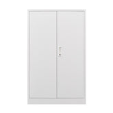 HAOYYE Metal Storage Cabinet with Locking Doors and Adjustable Shelves, Folding Filing Storage Locker Cabinet for Home Office, School, Garage, Durable and Space-Saving White Storage Solution