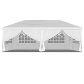 HAOYYE 10x20ft Outdoor Wedding Party Tent with 6 Removable Sidewalls, White Event Canopy for Backyard Market Gathering, Waterproof Pavilion for Patio Event Use