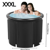 HAOYYE XXL Ice Bath Tub 102 Gallon Cold Plunge Tub Portable Plunge Pool Foldable Multi-Level Bathtub for Outdoor Gym Recovery Muscle Relaxation Cryotherapy Treatments with Removable Legs