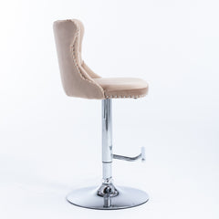 HAOYYE Swivel Velvet Barstools Adjusatble Seat Height from 25-33 Inch