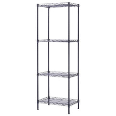 HAOYYE 4-Tier Wire Shelving Unit Metal Storage Rack Black Adjustable Organizer with Leveling Feet for Kitchen Bathroom Office
