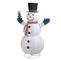 HAOYYE 5.7FT Lighted Snowman Holding Small Tree Christmas Yard Decorations, Pre-Lit Pull Up Snowman with 200 Warm White LEDs, Festive Outdoor and Indoor Holiday Display, Christmas Lighted Decor for Home and Garden