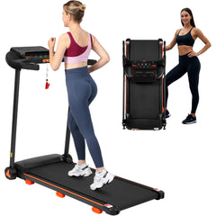 HAOYYE Folding Treadmill for Home with 2.5 HP Quiet Motor Heart Rate Sensor Incline Function USB Charging Bluetooth Speaker 300 LB Weight Capacity 7.5 MPH Speed and Shock Absorption System