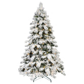 HAOYYE Premium 5 Foot Artificial Christmas Tree with 375 Realistic PE PVC Mixed Branch Tips Hinged Automatic Foldable Metal Stand for Easy Setup Flame Retardant Eco Friendly PVC Material for Indoor Holiday Home Decoration
