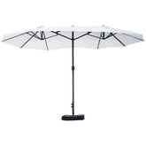 HAOYYE Rectangular Double Sided Patio Umbrella with Base Outdoor Steel Market Umbrella with Easy Crank and UV Protection for Garden Deck Pool Patio
