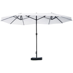 HAOYYE Rectangular Double Sided Patio Umbrella with Base Outdoor Steel Market Umbrella with Easy Crank and UV Protection for Garden Deck Pool Patio