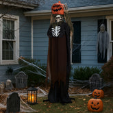 HAOYYE 5.6FT Inflatable Halloween Ghost Decoration with Pumpkin Head, Life-Size Animatronic Sound-Activated Halloween Yard Decor, Scary Haunted House Props for Garden, Lawn, Party, Outdoor Halloween Display