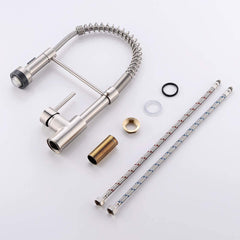 HAOYYE Commercial LED Kitchen Faucet with Pull Down Sprayer, Single Handle Single Lever Kitchen Sink Faucet Sturdy Space-Saving Heavy Duty Modern Design Adults Dorm Room Easy Assembly Bedroom Furniture