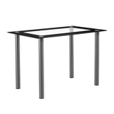 HAOYYE Elegant Tempered Glass Dining Table with Rust-Resistant Stainless Steel Frame, Durable and Sturdy Modern Dining Table for Kitchen, Dining Room, or Living Area, Easy to Clean and Long-Lasting