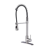 HAOYYE Brushed Nickle Single Handle Commercial Modern Spring High Arc Kitchen Faucet Sturdy Space-Saving Heavy Duty Modern Design Adults Dorm Room Easy Assembly Bedroom Furniture