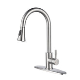 HAOYYE Kitchen Faucet with Pull Out Spraye Sturdy Space-Saving Heavy Duty Modern Design Adults Dorm Room Easy Assembly Bedroom Furniture