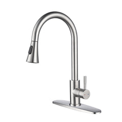 HAOYYE Kitchen Faucet with Pull Out Spraye Sturdy Space-Saving Heavy Duty Modern Design Adults Dorm Room Easy Assembly Bedroom Furniture