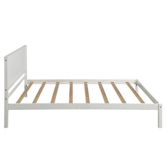 HAOYYE Platform Bed Frame with Headboard, Wood Slat Support, No Box Spring Needed,Twin, White(OLD SKU:WF191418AAK) Sturdy Space-Saving Heavy Duty Modern Design Easy Assembly Durable Stylish Home Furniture