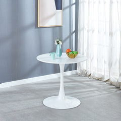 HAOYYE 31.5"White Tulip Table Mid-century Dining Table for 2-4 people With Round Mdf Table Top, Pedestal Dining Table, End Table Leisure Coffee Table Sturdy Space-Saving Heavy Duty Modern Design Durable