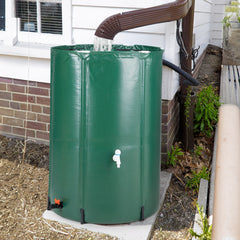 HAOYYE Green 100 Gallon Folding Rain Barrel Water Collector with Durable PVC Mesh and Support Rods, Mold and Mildew Resistant, Easy to Carry and Store, Ideal for Gardens, Planter Beds, Indoor Plants, and Outdoor Watering