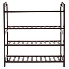 HAOYYE 4-Tier Bamboo Shoe Rack with 12 Slats, Durable Coffee Finish, Space-Saving and Stylish Organizer for Living Room or Bedroom, Modern Design and Premium Quality Storage Solution for Home Essentials