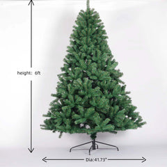 HAOYYE 6ft Artificial Christmas Tree Full Natural Spruce PVC Fir Tree Foldable Metal Stand Unlit Green Sturdy Space-Saving Heavy Duty Modern Design Adults Dorm Room Easy Assembly Bedroom Furniture