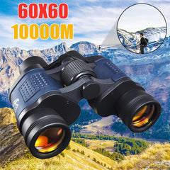 HAOYYE HD 60x60 Powerful Binoculars for Adults High Magnification Optical Telescope with Fixed Zoom LLL Night Vision Compact Design for Hunting Hiking Bird Watching and Outdoor Adventure Use