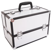 HAOYYE Aluminum Alloy Makeup Train Case Jewelry Box Organizer, Silver, Durable and Space-Saving Storage Solution with a Modern Design, Versatile for Everyday Use, Premium Quality and Stylish Appearance for Home Essentials