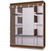 HAOYYE 4-Layer 10-Lattice Non-Woven Fabric Wardrobe, Coffee Color, Durable Storage Organizer for Bedroom, Living Room, and Closet, Space-Saving Modern Design, Multi-Use Home Storage Solution, Stylish and Functional, Premium Quality for Long-Term Use