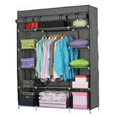 HAOYYE 5-Layer 12-Compartment Non-woven Fabric Wardrobe, Portable Closet in Gray, Durable Space-Saving Organizer, Modern Design, Versatile Storage Solution for Clothes, Shoes, and Accessories, Premium Quality, Stylish Look