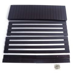 HAOYYE 90cm Strip Pattern 3 Tiers Bamboo Stool Shoe Rack Coffee Durable Space-Saving Organizer Storage Solution Modern Design Versatile Use Premium Quality Stylish Look Home Essentials Living Room Bed