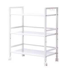 HAOYYE Widen 3-Tier Multi-Functional Storage Cart, Ivory White, Soft Cozy Warm Flannel Fleece Home Decor, Luxury Comfortable Unique Design, Premium Quality Decorative Storage Solution for Living Room, Bedroom, or Kitchen, Stylish and Versatile Cart