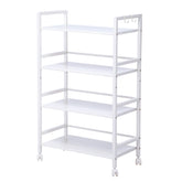 HAOYYE 4-Tier Multi-Functional Storage Cart, Widened Design in Ivory White, Premium Quality, Stylish and Versatile Home Storage Solution, Ideal for Organizing Kitchen, Bathroom, Living Room, and More, Luxury Comfort and Decorative Appeal